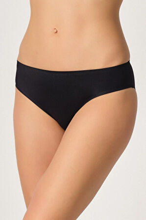 Kadın Siyah Yapıştırma Lazer Kesim Külot