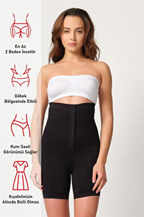 2087 Agraflı Dikişsiz Paçalı Boxer Korse Ten