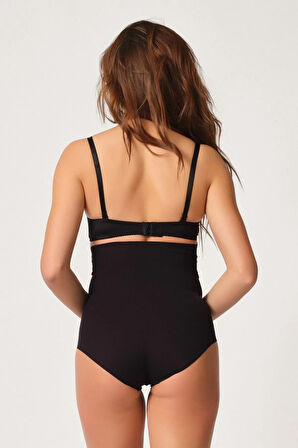 Kadın Siyah Lazer Kesim Slip Korse