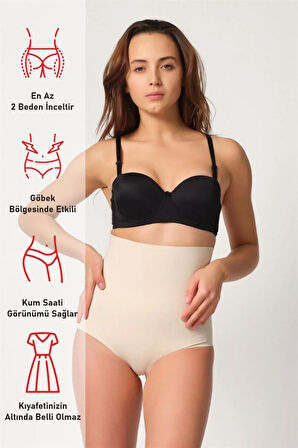 Siyah 2708 Lazer Yüksek Bel Kesim Slip Korse