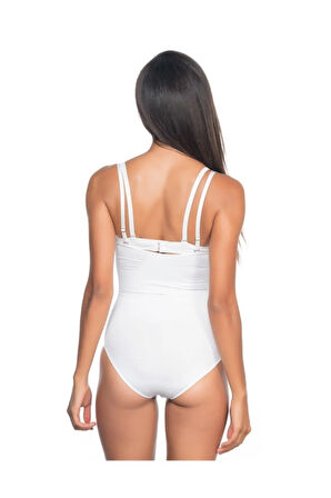 Kadın Beyaz Seamless Göğsü Açık Slip Korse