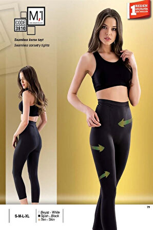 3810 Kadın Dikişsiz Korse Tayt Siyah