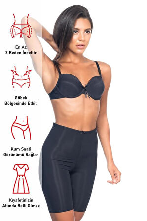 Siyah 2817 Yüksek Bel Paçalı Lazer Korse