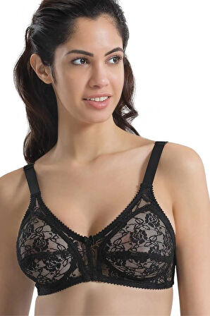 145 Toparlayıcı Dantelli Sütyen Siyah