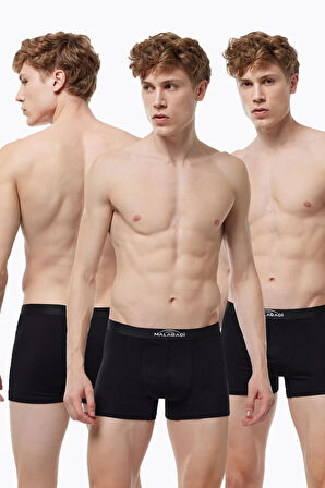 Erkek Siyah Gri Antrasit 3 lü Pamuk Elastan Boxer 3M075