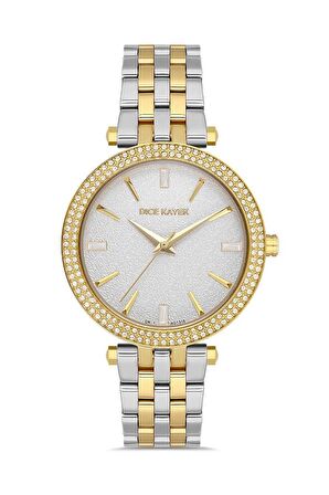 Dice Kayek DK.1.AG1316.04 Swarovski Taşlı Çelik Kordonlu Metalik Renk Kadın Kol Saati