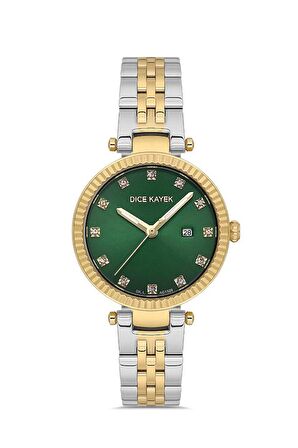 Dice Kayek DK.1.AG1329.06 Swarovski Taşlı Çelik Kordonlu Metalik Renk Kadın Kol Saati
