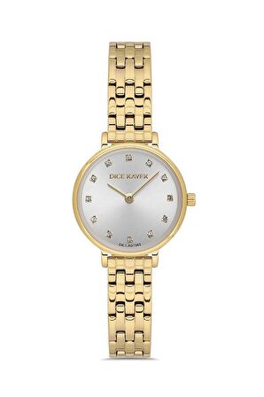 Dice Kayek DK.1.AG1343.08 Swarovski Taşlı Çelik Kordonlu Altın Renk Kadın Kol Saati