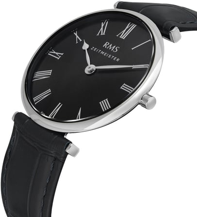 RMS RMS.1.AG1532.09 Erkek Kol Saati Siyah Çelik 40 mm Quartz 5 ATM