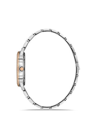 Dice Kayek DK.1.AG1372.JA0-05 Taşlı Tasarım Çelik Kordon Çelik Kasa 5 ATM Suya Dayanıklı Metalik-Rose Renk Kadın Kol Saati