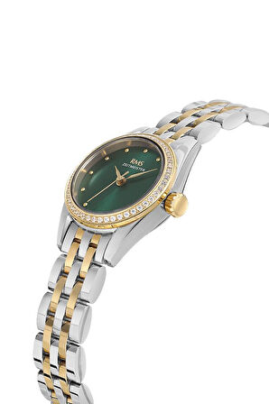 RMS Zeitmeister RMS.1.AG1608.04 Minimal Taşlı Tasarım Sedef Kadran Safir Cam Metalik-Altın Renk Kadın Kol Saati