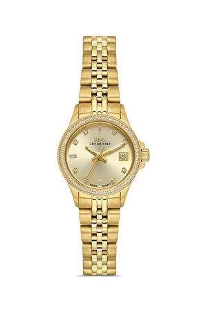 Zeitmeister RMS.1.AG1604.06 Taşlı Tasarım Safir Cam Çelik Kordon Çelik Kasa 5 ATM Suya Dayanıklı