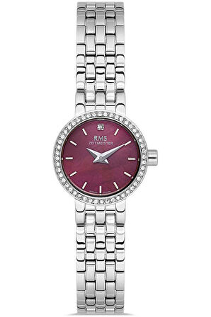 RMS Zeitmeister RMS.1.AG1602.03 Minimal Taşlı Tasarım Safir Camlı Çelik Kordon Çelik Kasa 5 ATM Suya Dayanıklı Metalik Renk Kadın Kol Saati