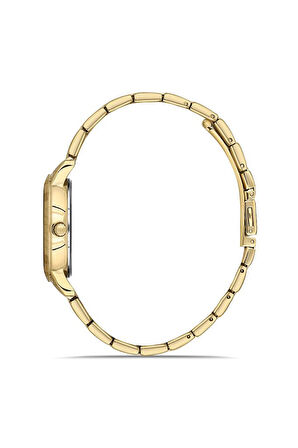 Dice Kayek DK.1.AG1371.GA4-06 Taşlı Tasarım 3 ATM Suya Dayanıklı Çelik Kordonlu Altın Renk Kadın Kol Saati