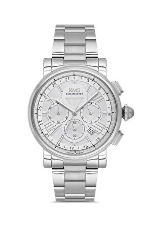 RMS Zeitmeister RMS.1.AG2058.01 Kristal Camlı Çelik Kordon Çelik Kasa 5 ATM Suya Dayanıklı Metalik Renk Erkek Kol Saati