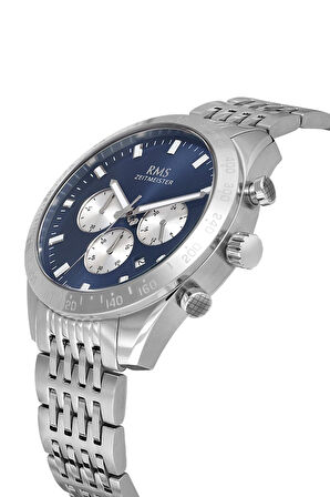 Rms Zeitmeister RMS.1.AG2053.03 Tüm Fonksiyonlar Aktif Kristal Camlı Çelik Kordon Çelik Kasa 5 ATM Suya Dayanıklı Metalik Renk Erkek Kol Saati