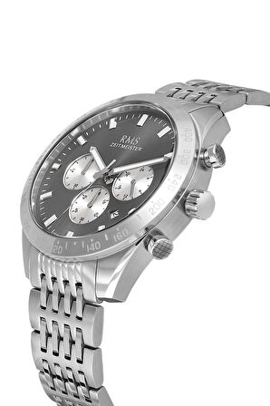 Rms Zeitmeister RMS.1.AG2053.05 Tüm Fonksiyonlar Aktif Kristal Camlı Çelik Kordon Çelik Kasa 5 ATM Suya Dayanıklı Metalik Renk Erkek Kol Saati