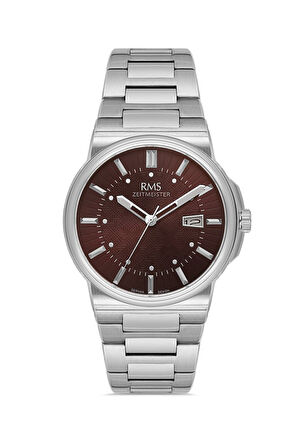 RMS Zeitmeister RMS.1.AG1638.05 Kristal Camlı Çelik Kordon Çelik Kasa 5 ATM Suya Dayanıklı Metalik Renk Erkek Kol Saati