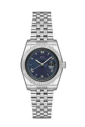 Rms Zeitmeister RMS.1.AG1350.04 Takvimli Romen Rakamlı 5 Atm Suya Dayanıklı Çelik Kasa Metalik Renk Kadın Kol Saati