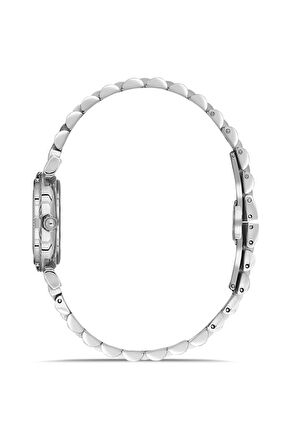 Dice Kayek DK.1.AG1401.02 Taşlı Tasarım Çelik Kordon Çelik Kasa 5 ATM Suya Dayanıklı Metalik Renk Kadın Kol Saati