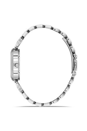 Dice Kayek DK.1.AG1404.01 Taşlı Tasarım Çelik Kordon Çelik Kasa 3 ATM Suya Dayanıklı Metal Renk Kadın Kol Saati