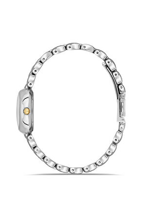 Dice Kayek DK.1.AG1422.02 Romen Rakamlı Oval Kadranlı Çelik Kordon Çelik Kasa 3 ATM Suya Dayanıklı Metalik-Altın Renk Kadın Kol Saati