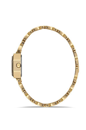 Dice Kayek DK.1.AG1420.06 Taşlı Tasarım Çelik Kordon Çelik Kasa 5 ATM Suya Dayanıklı Altın Renk Kadın Kol Saati