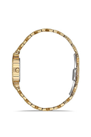 Dice Kayek DK.1.AG1408.05 Taşlı Tasarım Çelik Kordon Çelik Kasa 5 ATM Suya Dayanıklı Altın Renk Kadın Kol Saati