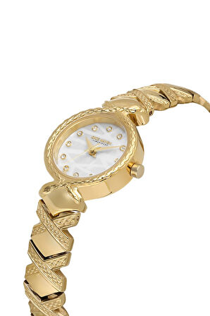 Dice Kayek DK.1.AG1408.05 Taşlı Tasarım Çelik Kordon Çelik Kasa 5 ATM Suya Dayanıklı Altın Renk Kadın Kol Saati