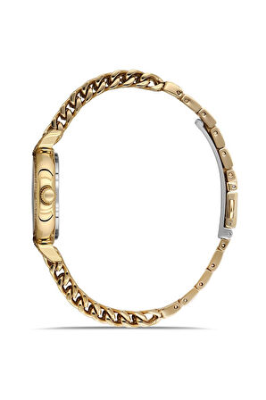 Dice Kayek DK.1.AG1411.04 Taşlı Tasarım Çelik Kordon Çelik Kasa 5 ATM Suya Dayanıklı Altın Renk Kadın Kol Saati