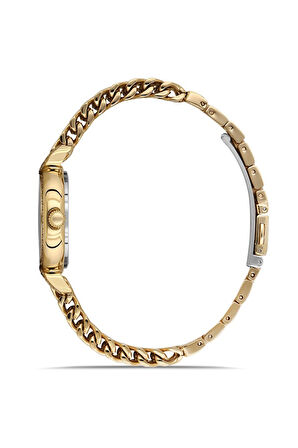 Dice Kayek DK.1.AG1411.06 Taşlı Tasarım Çelik Kordon Çelik Kasa 5 ATM Suya Dayanıklı Altın Renk Kadın Kol Saati