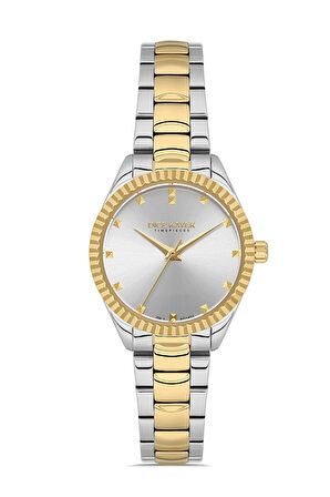 Dice Kayek DK.1.AG1402.03 Çelik Kordon Çelik Kasa 5 ATM Suya Dayanıklı Metalik-Altın Renk Kadın Kol Saati