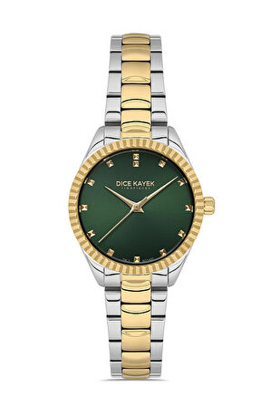 Dice Kayek DK.1.AG1402.04 Çelik Kordon Çelik Kasa 5 ATM Suya Dayanıklı Metalik-Altın Renk Kadın Kol Saati