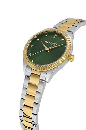 Dice Kayek DK.1.AG1402.04 Çelik Kordon Çelik Kasa 5 ATM Suya Dayanıklı Metalik-Altın Renk Kadın Kol Saati