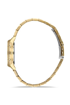 Dice Kayek DK.1.AG1400.05 Çelik Kasa Çelik Kordon 5 Atm Suya Dayanıklı Altın Renk Kadın Kol Saati