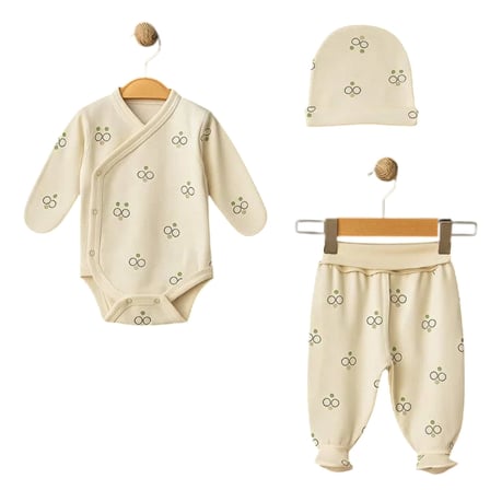Ciccim Baby Gözlüklü Ayıcık Kruvaze 3'lü Takım 5174