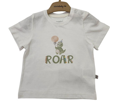 Ciccim Baby T-Shirt Little Roar Ekru