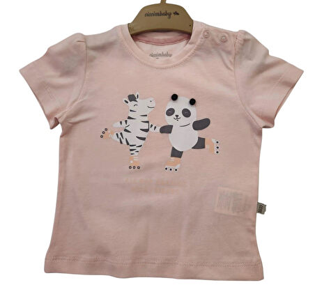 Ciccim Baby T-Shirt My Skating Friend Pembe