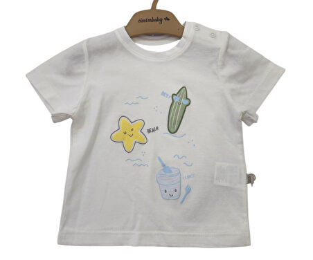 Ciccim Baby T-Shirt Best Beach Team Ekru