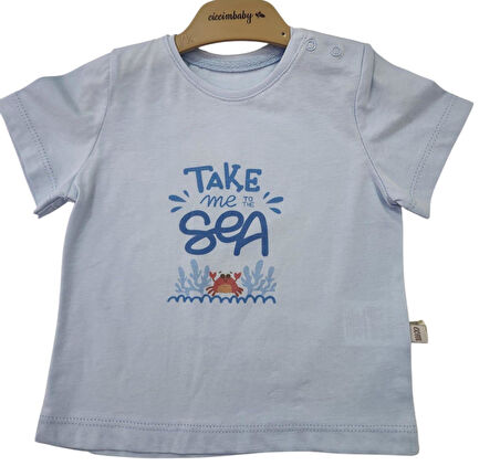Ciccim Baby T-Shirt Take Me To The Sea Mavi