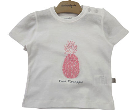 Ciccim Baby T-Shirt Pink Pineapple Ekru
