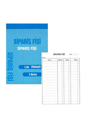 Gürmat Sipariş Fişi Otokopili 2 x 50 Yaprak