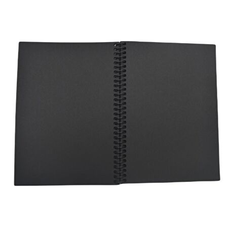 Gürmat 17x24 Siyah Yapraklı Defter Spiralli 40 Yaprak