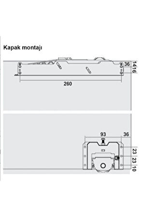 sürgülü kapak frenli mekanizme sistemi 160 cm göre