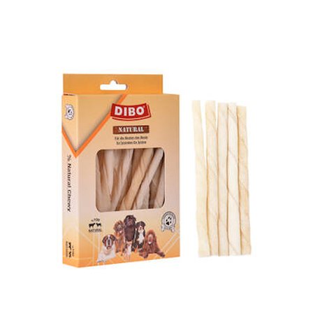 Sütlü Beyaz Burgu Çubuk Çiğneme Kemiği Köpek Ödülü 100 Gr 12 Cm