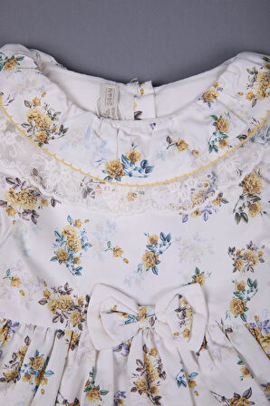 Çiçekli Dantel Detaylı Kız Bebek Bayramlık 5'li Set 11726