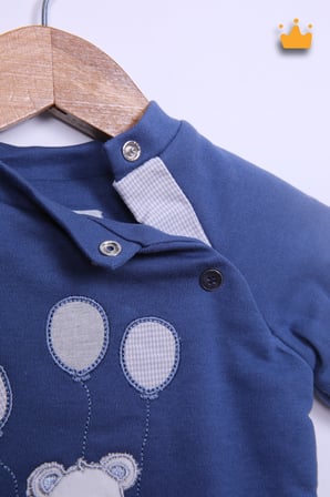 %100 Pamuk 1 Tog Elyaflı Sweat Pantolon 2'li Erkek Bebek Pijama Takım 11988