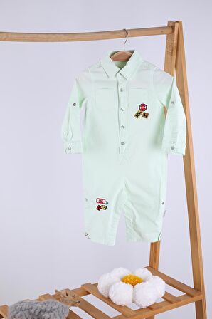 Babyhola Kot Kumaş Kız Erkek Bebek Tulum 12304