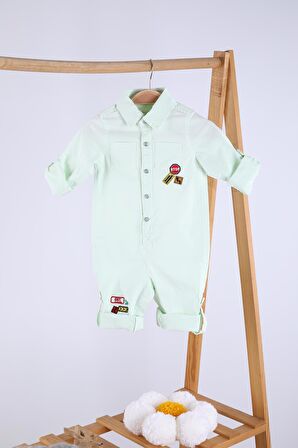 Babyhola Kot Kumaş Kız Erkek Bebek Tulum 12304