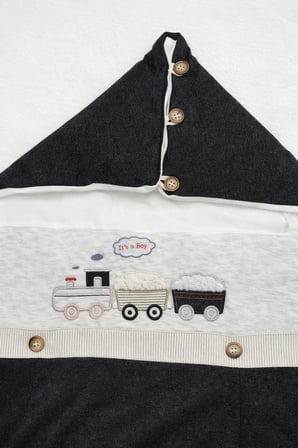 Erkek Bebek Tam Açılır Fermuarlı Zarf Kundak 12564
